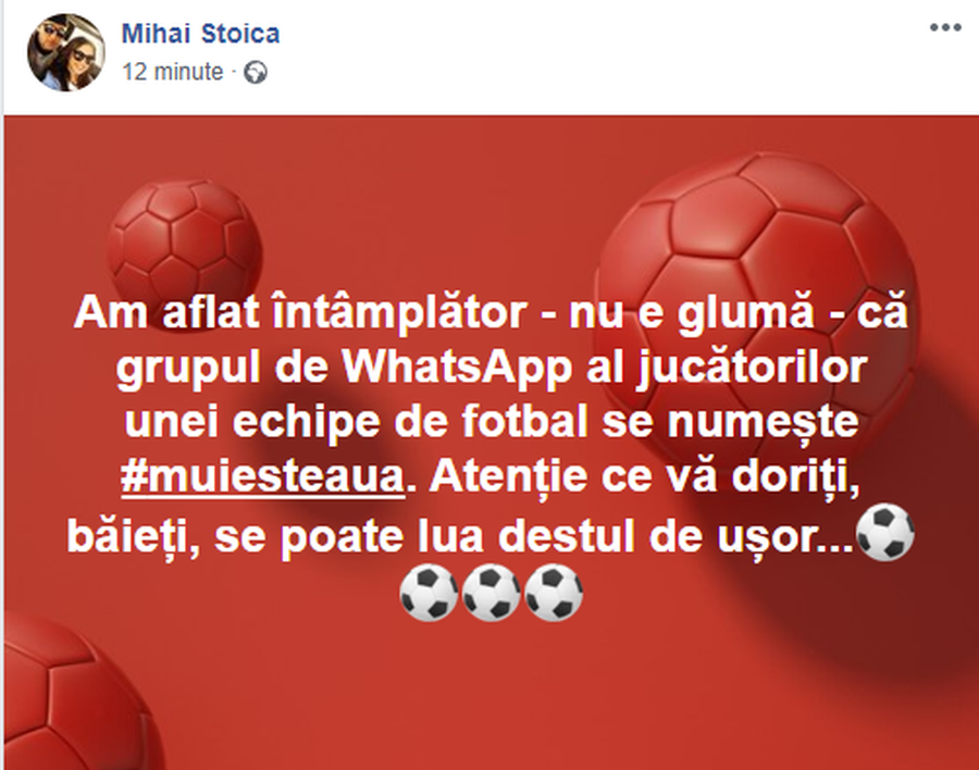 FCSB. Derapaj în dublu sens » Mihai Stoica, reacție suburbană după ce a aflat numele jignitor al unui grup de WhatsApp al unei echipe rivale