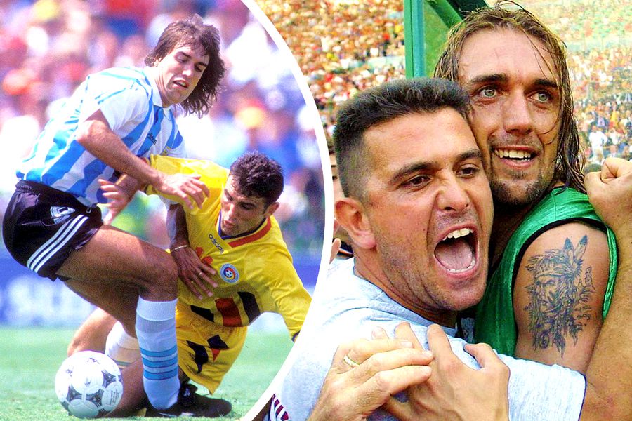 Gabriel Batistuta, în duel cu Gică Mihali, în România - Argentina 3-2, fotomontaj
: Diana Vasilescu „E leu, ăsta te devorează!” » Câți îl mai știți pe atacantul FABULOS care a marcat împotriva României, descoperit de nicăieri de „nebunul” Marcelo Bielsa? „NU-l lăsați să scape, e o binecuvântare!”