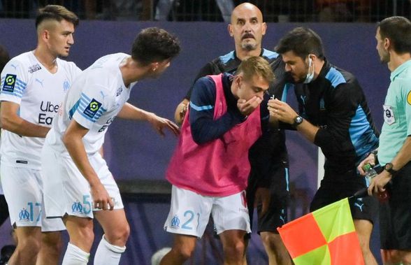 Incidente grave la duelul dintre Montpellier și Marseille! Un jucător lovit în față cu un pet plin de apă