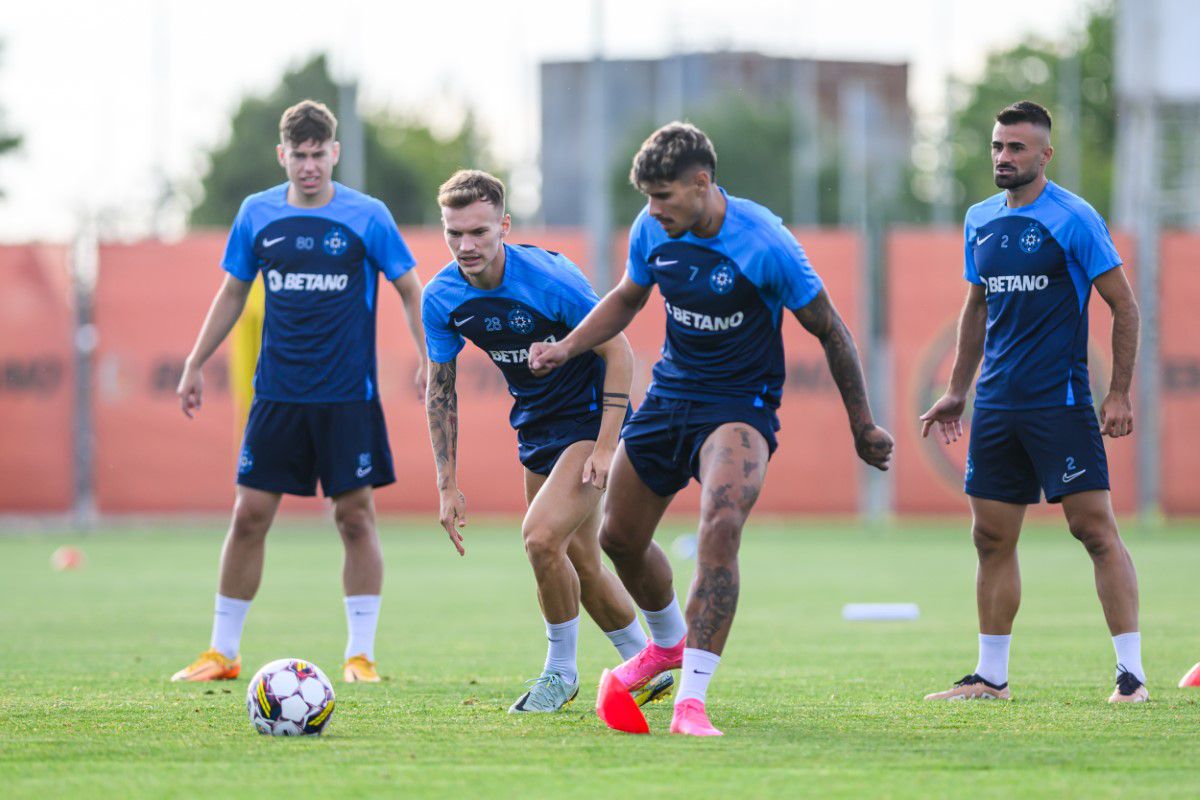 Distracție la antrenamentul FCSB » Cum i-a testat Neubert pe jucători + Charalambous s-a băgat la joc