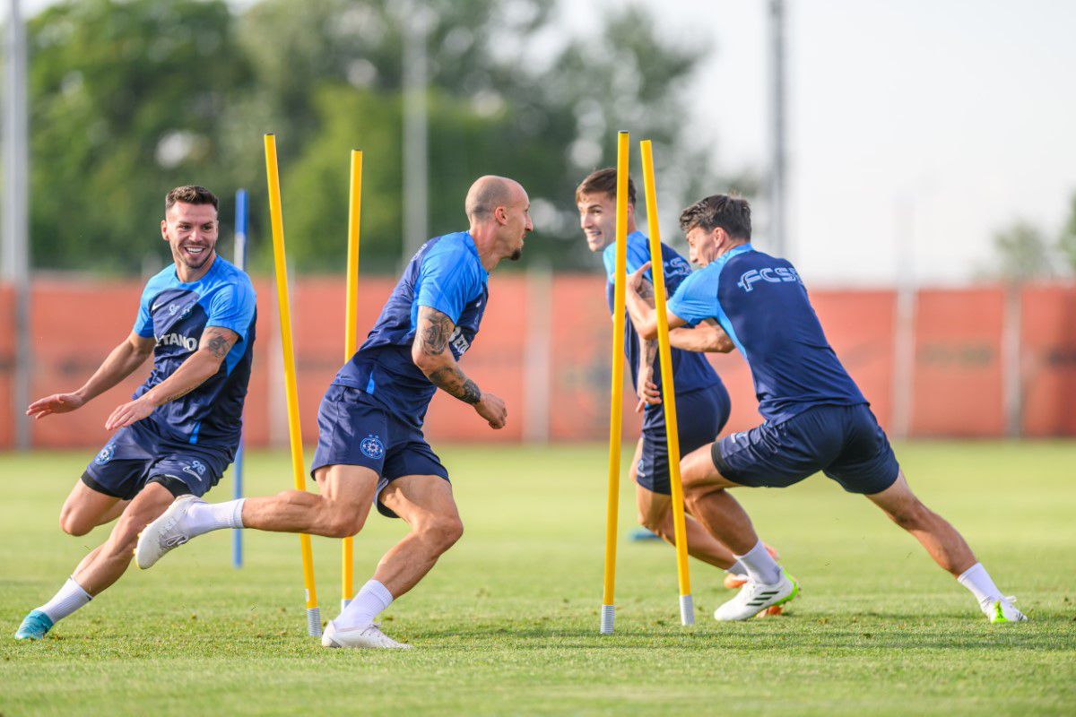 Distracție la antrenamentul FCSB » Cum i-a testat Neubert pe jucători + Charalambous s-a băgat la joc