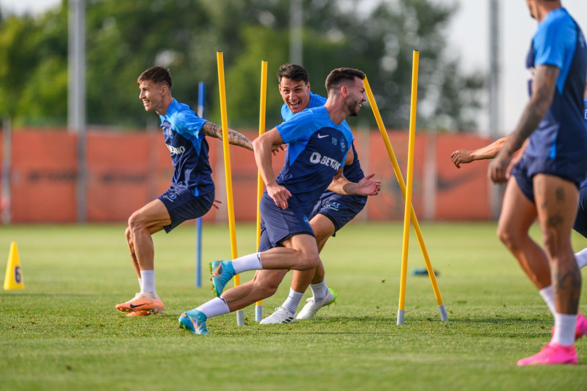 Distracție la antrenamentul FCSB » Cum i-a testat Neubert pe jucători + Charalambous s-a băgat la joc