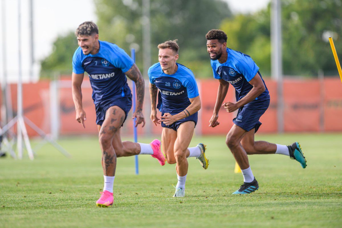 Distracție la antrenamentul FCSB » Cum i-a testat Neubert pe jucători + Charalambous s-a băgat la joc