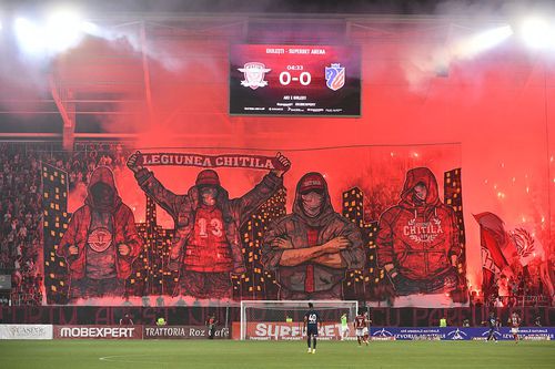 Scenografia fanilor lui Rapid la meciul cu FC Botoșani