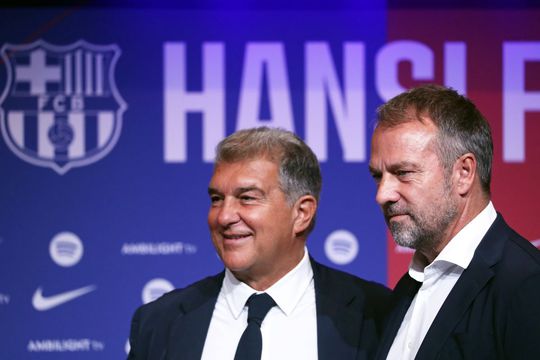 Hansi Flick, antrenorul Barcelonei, și Joan Laporta, președintele clubului/ foto Imago Images