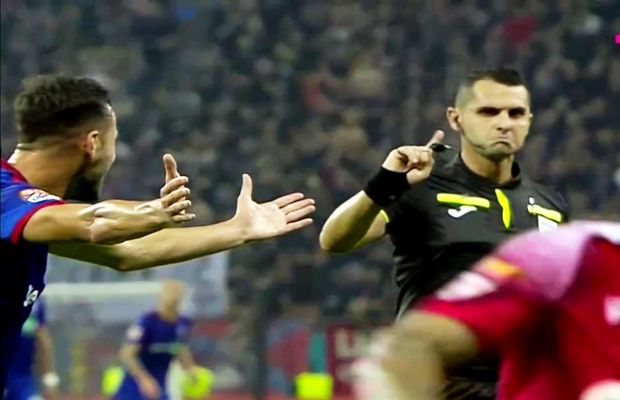 CSA Steaua a cerut penalty în derby-ul cu Dinamo! Faza s-a petrecut chiar sub ochii „centralului” Iulian Călin