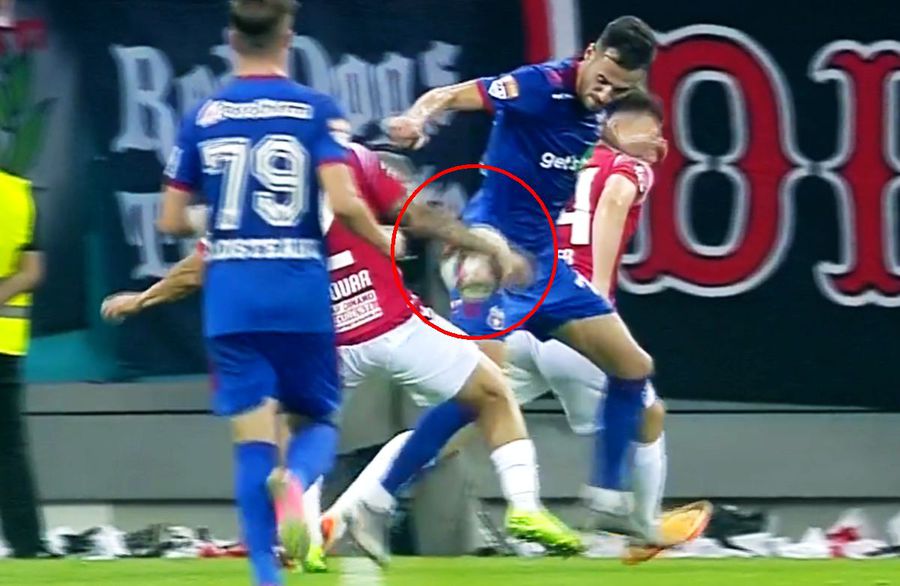 CSA Steaua a cerut penalty în derby-ul cu Dinamo! Faza s-a petrecut chiar sub ochii „centralului” Iulian Călin