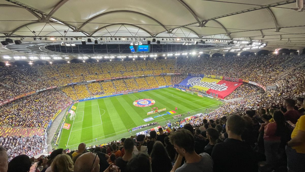 Scenografia afișată pe Arena Națională la România - Israel, în preliminariile EURO 2024