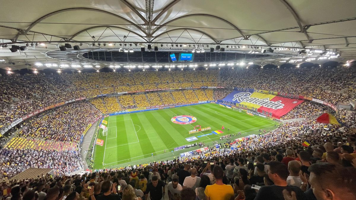 Scenografia afișată pe Arena Națională la România - Israel, în preliminariile EURO 2024