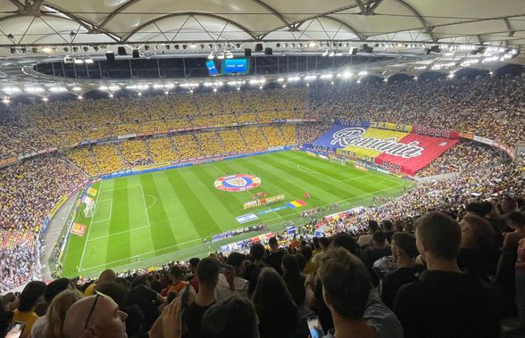 Scenografie eminesciană pe Arena Națională » Ce au afișat suporterii înaintea meciului România - Israel