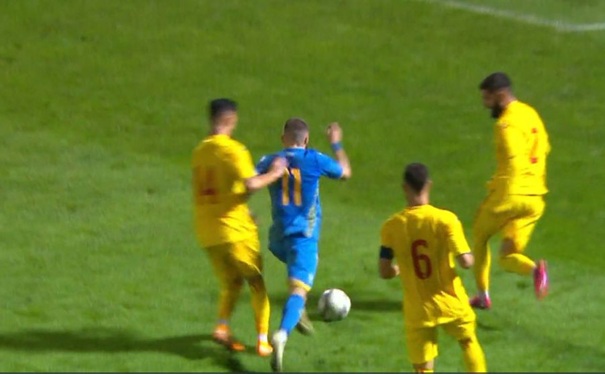 FOTO Penalty-ul inventat care a tranșat partida Ucraina U21 - România U21