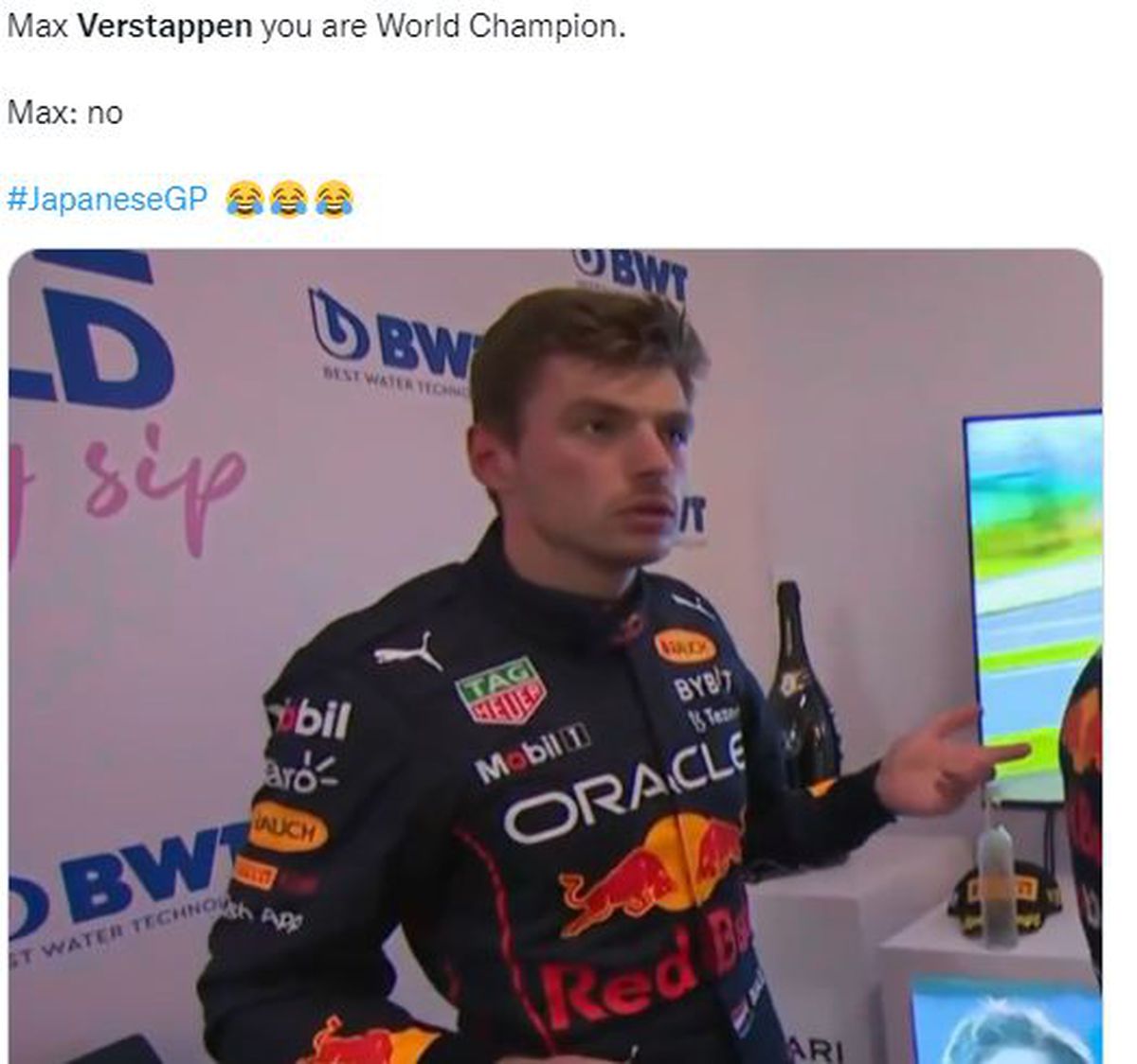 Formula 1 meme Max Verstappen campion