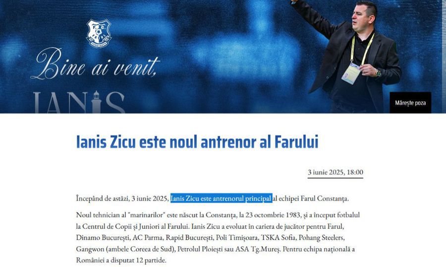 Comunicatul Farului de pe 3 iunie Farul nu l-a luat în serios pe Kyros Vassaras! L-au trimis pe șeful securității la întâlnirea dedicată arbitrajului din Superligă