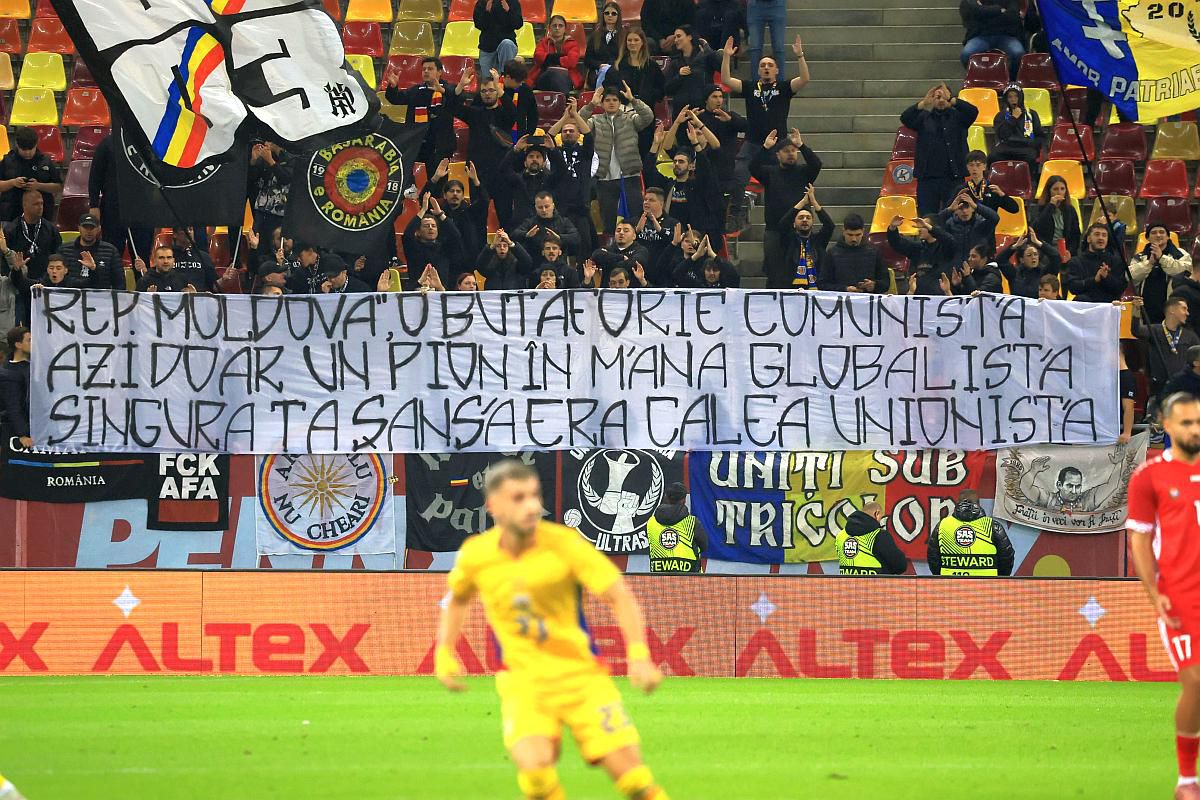 Nu le-au putut opri! Mesaje dure pe Arena Națională: „Nerozii te numesc prietenul meu” /  „«Republica Moldova», o butaforie comunistă”
