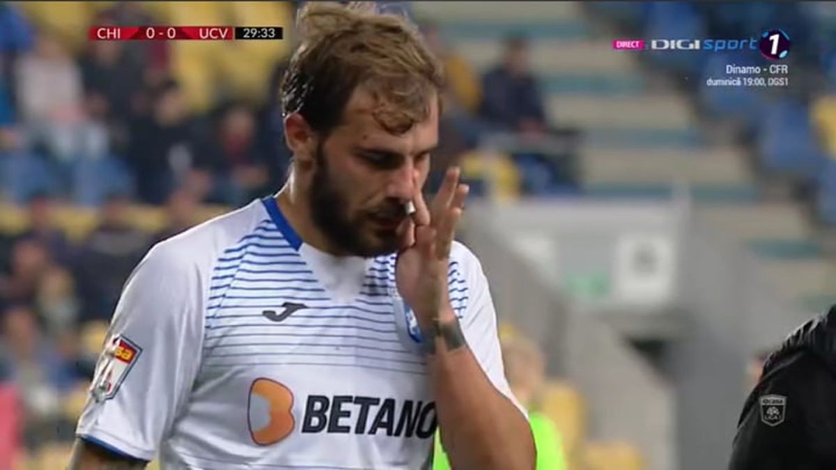 CHINDIA - CRAIOVA 1-1 // GALERIE FOTO Josip Ivancic l-a umplut de sânge pe Mihai Bălașa! Fotbalistul Chindiei văzut direct „ROȘU”