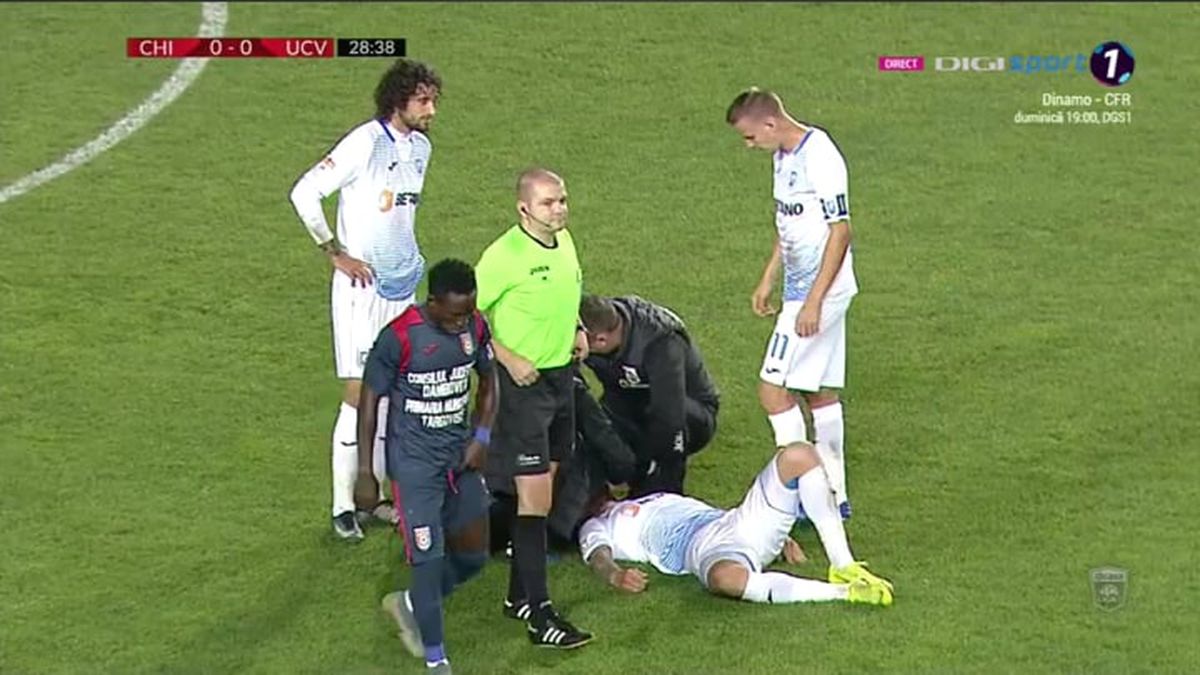 CHINDIA - CRAIOVA 1-1 // GALERIE FOTO Josip Ivancic l-a umplut de sânge pe Mihai Bălașa! Fotbalistul Chindiei văzut direct „ROȘU”