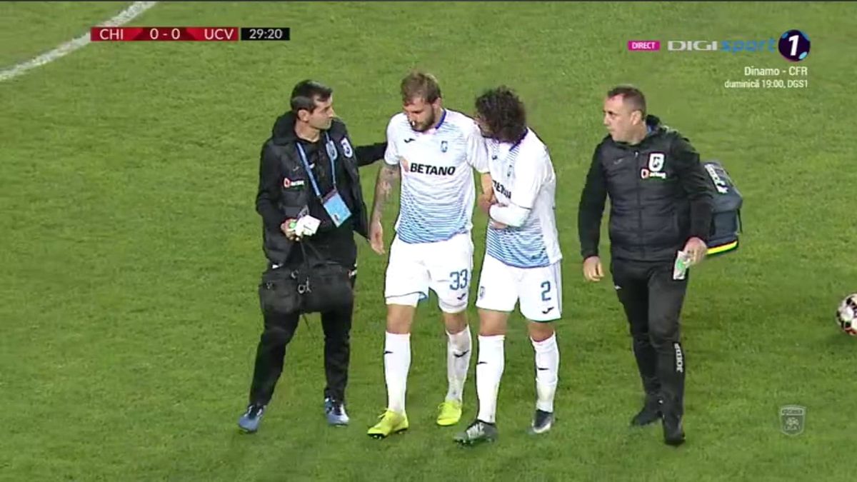 CHINDIA - CRAIOVA 1-1 // GALERIE FOTO Josip Ivancic l-a umplut de sânge pe Mihai Bălașa! Fotbalistul Chindiei văzut direct „ROȘU”