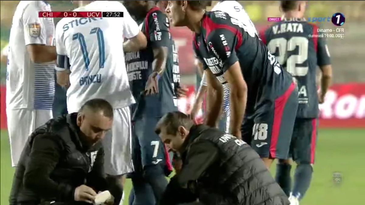 CHINDIA - CRAIOVA 1-1 // GALERIE FOTO Josip Ivancic l-a umplut de sânge pe Mihai Bălașa! Fotbalistul Chindiei văzut direct „ROȘU”