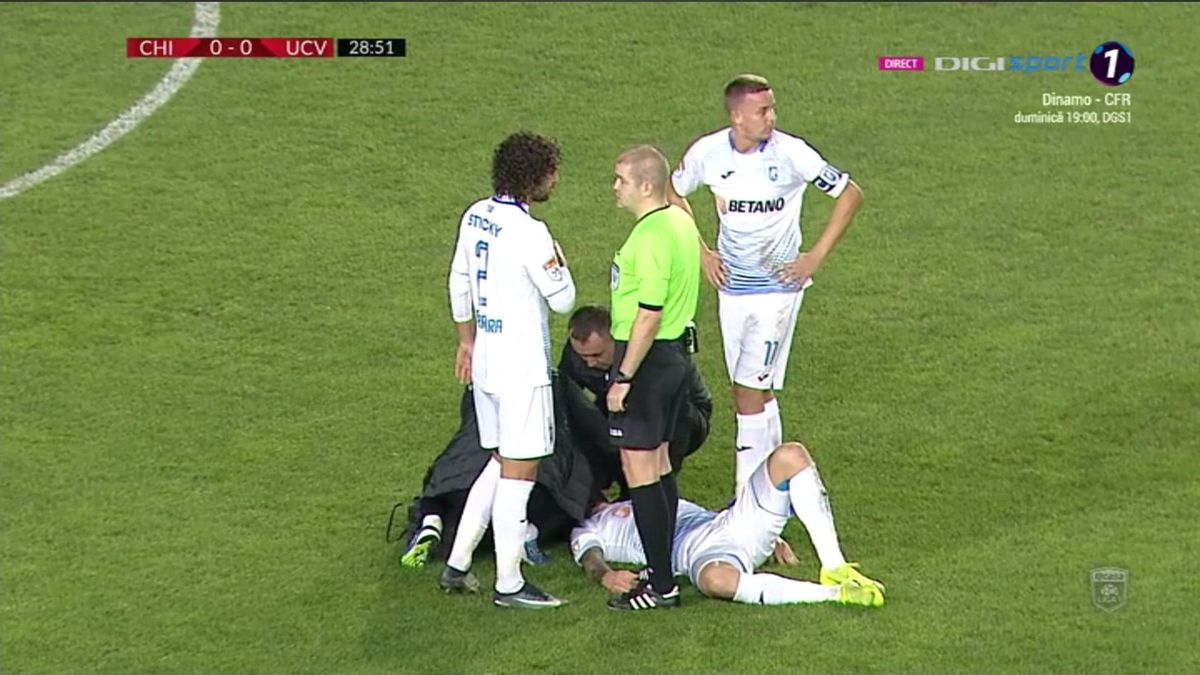 CHINDIA - CRAIOVA 1-1 // GALERIE FOTO Josip Ivancic l-a umplut de sânge pe Mihai Bălașa! Fotbalistul Chindiei văzut direct „ROȘU”