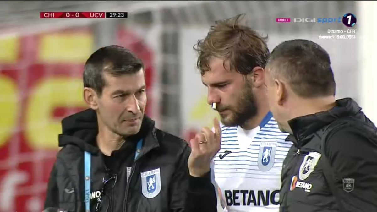 CHINDIA - CRAIOVA 1-1 // GALERIE FOTO Josip Ivancic l-a umplut de sânge pe Mihai Bălașa! Fotbalistul Chindiei văzut direct „ROȘU”