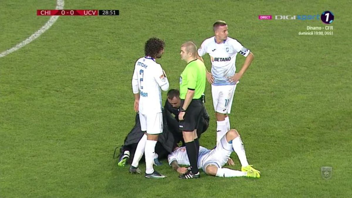 CHINDIA - CRAIOVA 1-1 // GALERIE FOTO Josip Ivancic l-a umplut de sânge pe Mihai Bălașa! Fotbalistul Chindiei văzut direct „ROȘU”