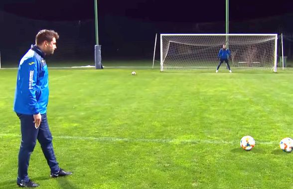 VIDEO Adrian Mutu, demonstrație de măiestrie la antrenamentul echipei naționale! Provocare inedită cu Andrei Vlad și Aioani