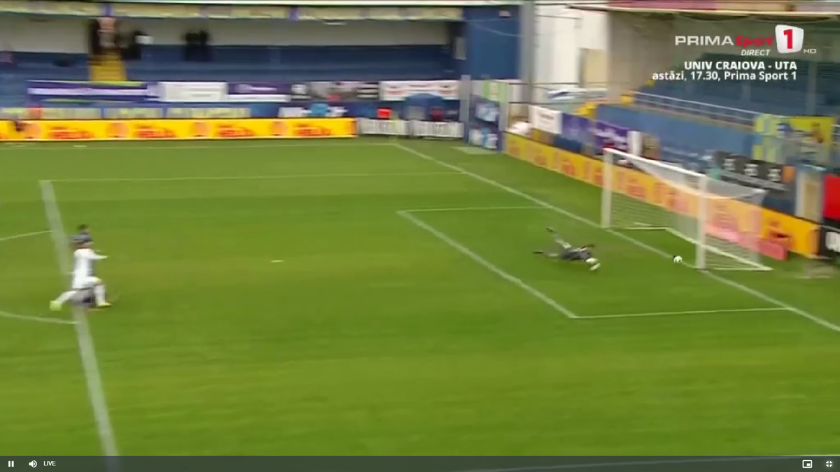 Golul marcat de Andrei Cordea în Unirea Slobozia - CFR Cluj