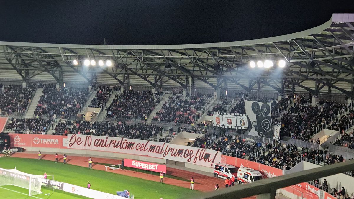 „De 10 ani rulăm cel mai frumos film!” » Scenografie aniversară la Hermannstadt - FCSB