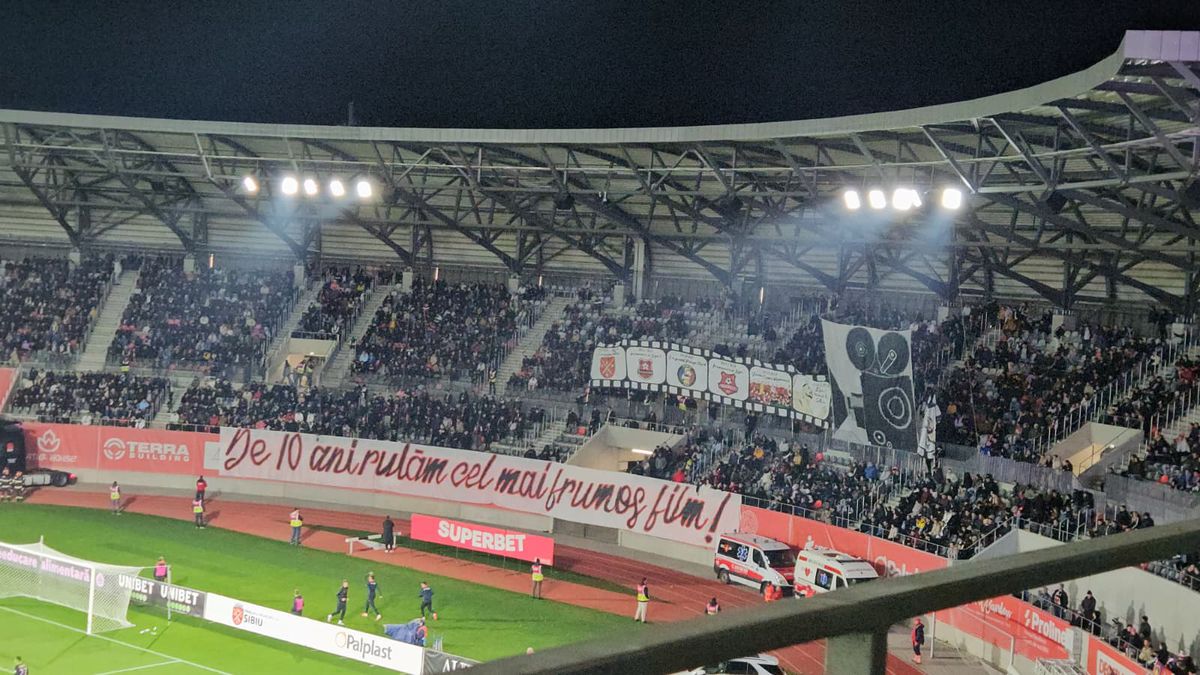 „De 10 ani rulăm cel mai frumos film!” » Scenografie aniversară la Hermannstadt - FCSB