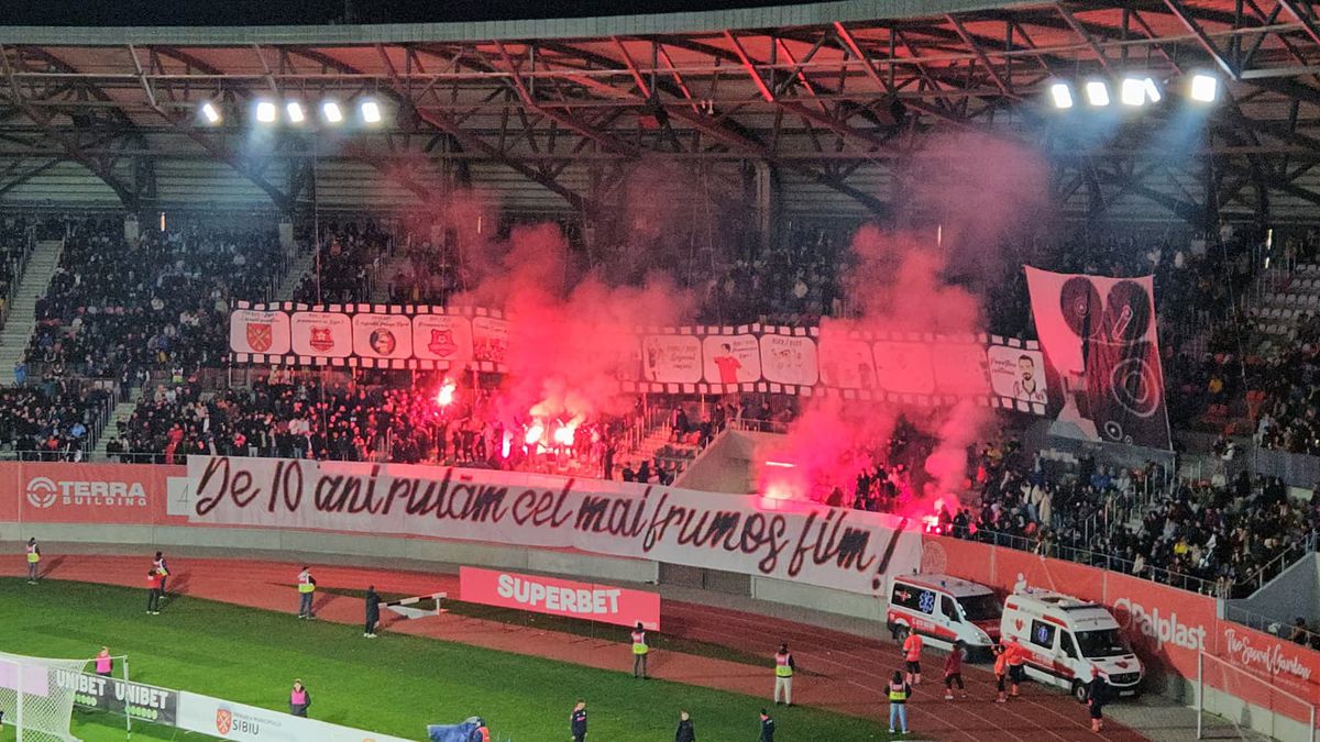 „De 10 ani rulăm cel mai frumos film!” » Scenografie aniversară la Hermannstadt - FCSB