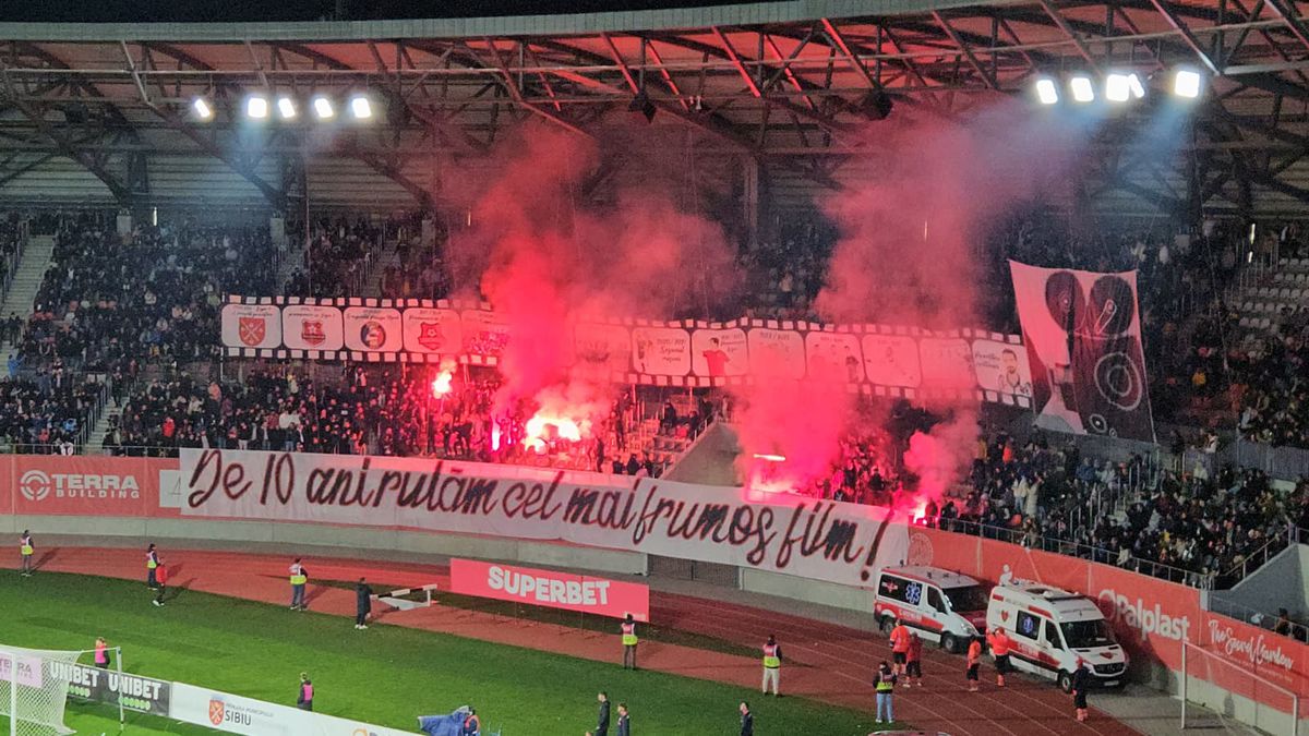 „De 10 ani rulăm cel mai frumos film!” » Scenografie aniversară la Hermannstadt - FCSB