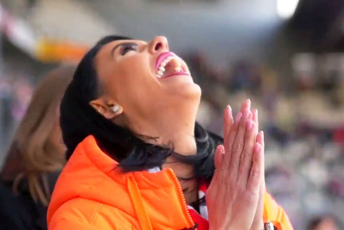 FOTO + VIDEO Andreea, soția lui Sergiu Hanca, a făcut din nou SHOW în Polonia » Imagini senzaționale cu „explozia” de bucurie de la ultimul meci