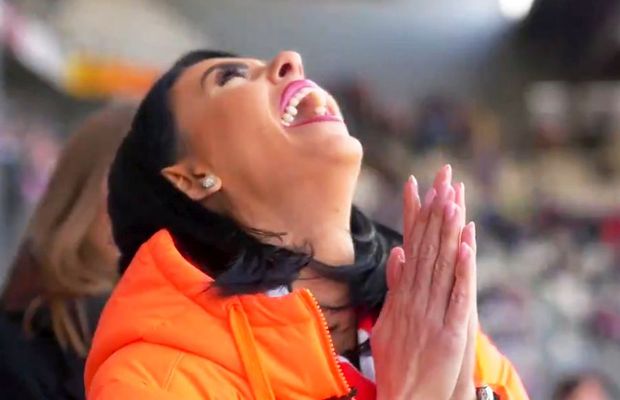 FOTO + VIDEO Andreea, soția lui Sergiu Hanca, a făcut din nou SHOW în Polonia » Imagini senzaționale cu „explozia” de bucurie de la ultimul meci