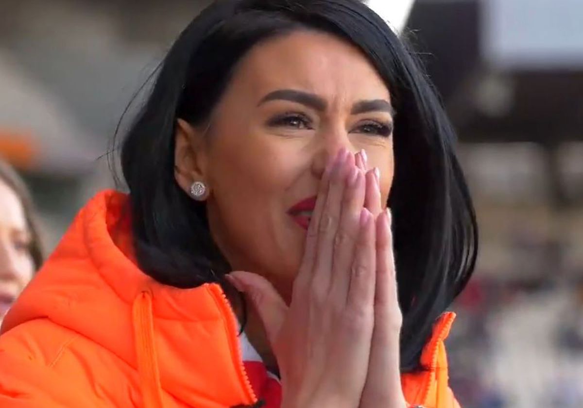 FOTO + VIDEO Andreea, soția lui Sergiu Hanca, a făcut din nou SHOW în Polonia » Imagini senzaționale cu „explozia” de bucurie de la ultimul meci