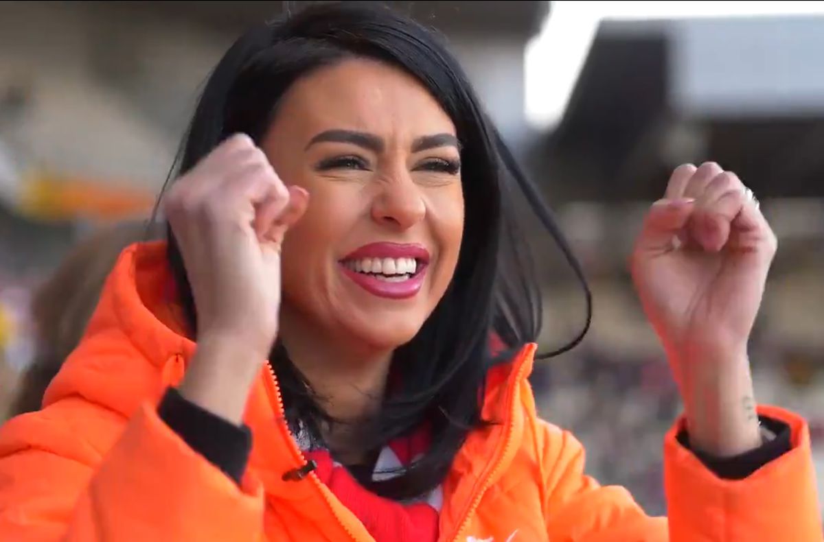 FOTO + VIDEO Andreea, soția lui Sergiu Hanca, a făcut din nou SHOW în Polonia » Imagini senzaționale cu „explozia” de bucurie de la ultimul meci