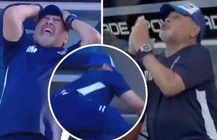 VIDEO Diego Maradona, reacții incredibile pe bancă » A căzut, s-a rugat și a plâns la interviurile de la final: „Nu sunt trădător, nu sunt englez!”
