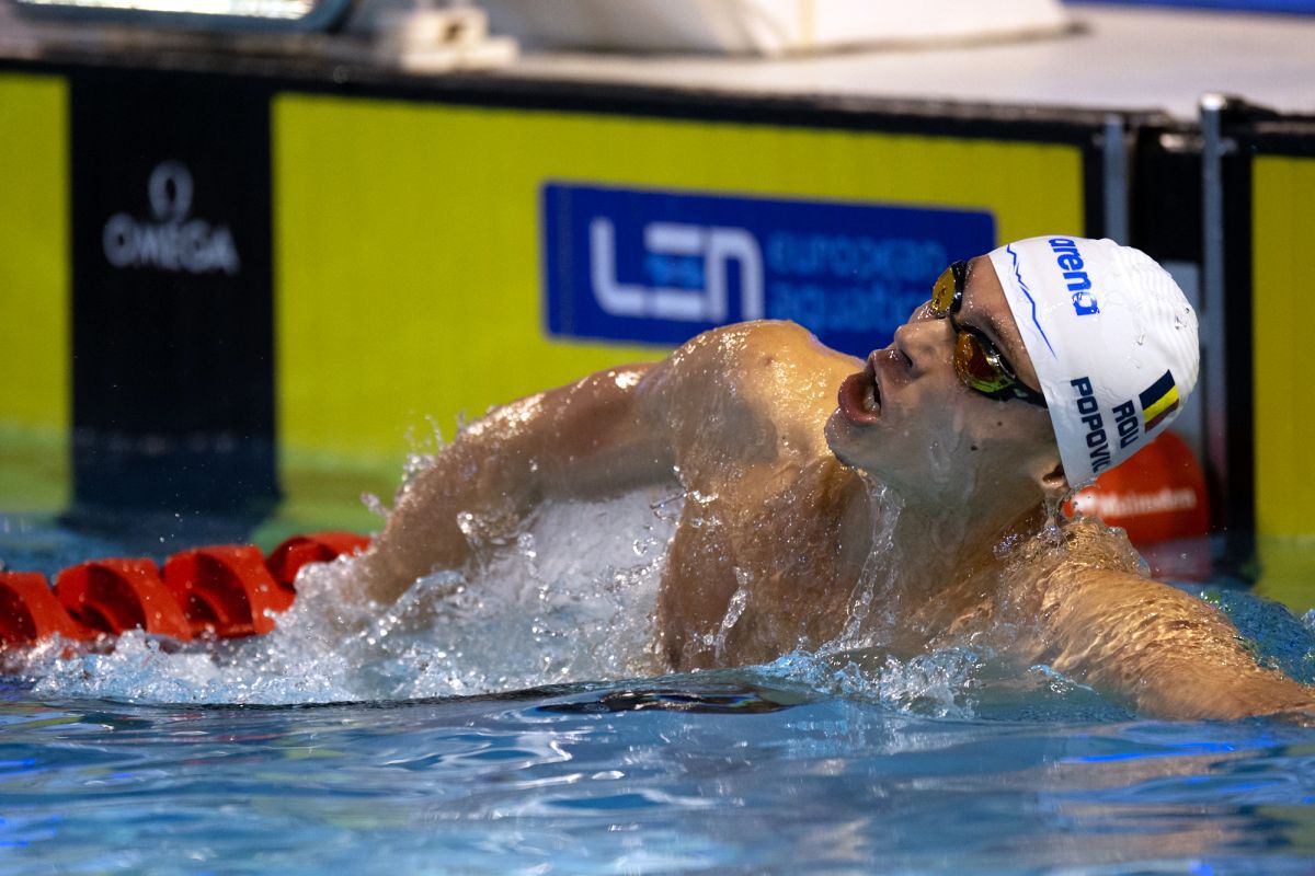 David Popovici, medalie de bronz în proba de 100 m liber la Campionatele Europene în bazin scurt » Robert Badea, locul 5 la 400 m mixt