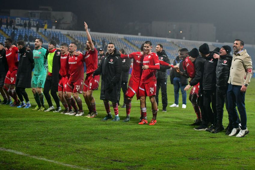 Bucuria dinamoviștilor după victoria cu Buzău. Foto: Cristi Preda