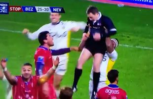 VIDEO Faza zilei în rugby: ce s-a întâmplat după ce arbitrul a fost luat pe sus de un jucător la un meci din Franța