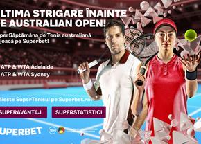 Ultima repetiție înainte de Australian Open! SuperSăptămâna de Tenis la superlativ pe Superbet