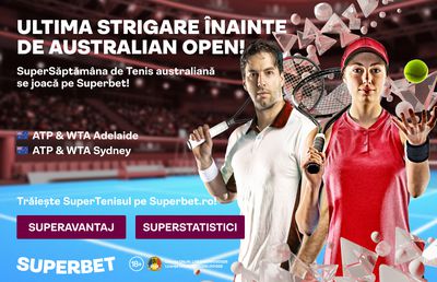 Ultima repetiție înainte de Australian Open! SuperSăptămâna de Tenis la superlativ pe Superbet