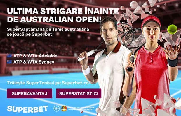 Ultima repetiție înainte de Australian Open! SuperSăptămâna de Tenis la superlativ pe Superbet