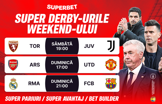 Weekend-ul Super Derby-urilor! Cum arată cotele Superbet