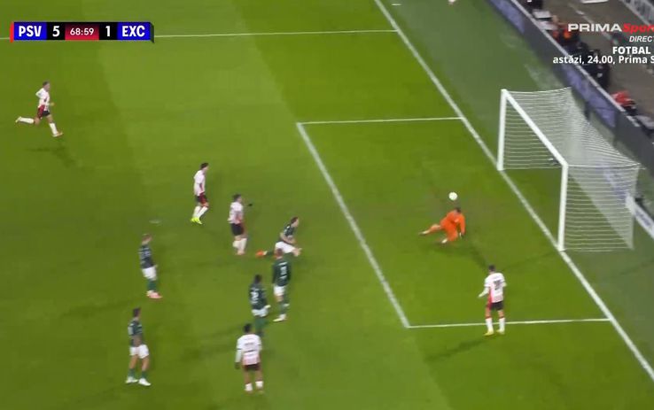 Dennis Man, gol în PSV - Excelsior // FOTO: captură Prima Sport