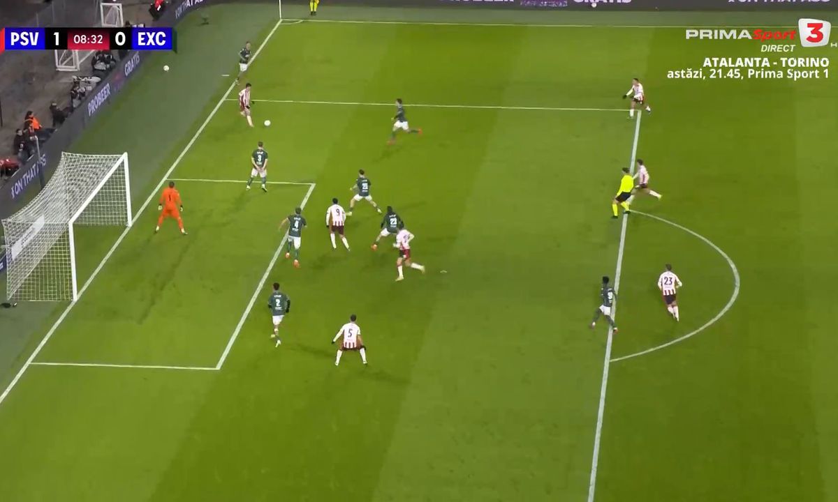 Dennis Man, pasă de gol în PSV - Excelsior