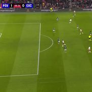 Dennis Man, pasă de gol în PSV - Excelsior // FOTO: captură Prima Sport