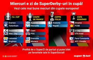 S-a dat startul la SuperDerby-uri în cupă! Favoritele tale merită un pariu!