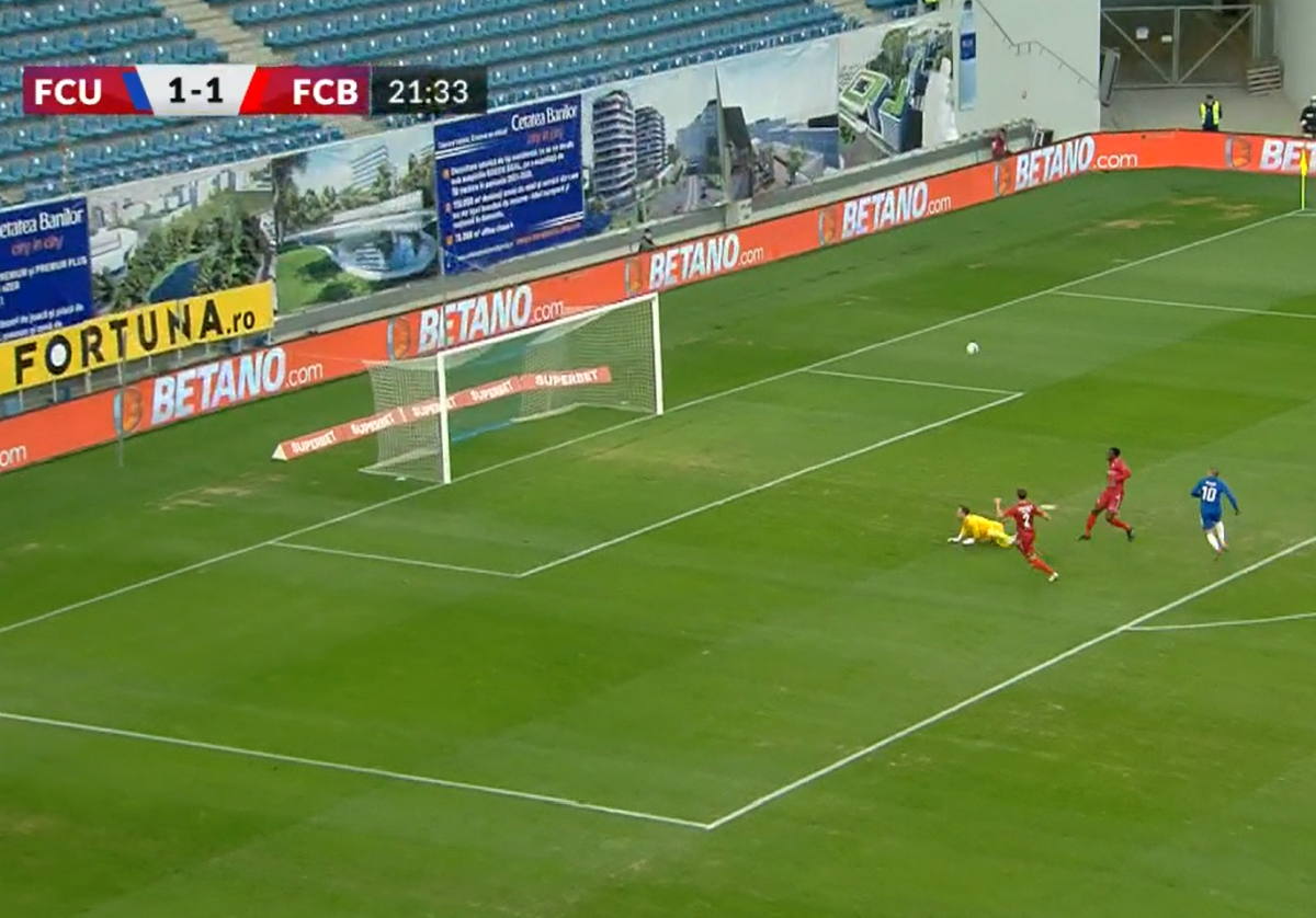 Jucătorul dorit de Becali a comis-o: eroare uriașă în primul meci al zilei din Liga 1
