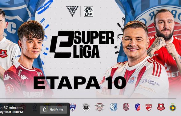 LIVE eSuperliga – etapa a 10a: Meciuri decisive pentru primele locuri în campionatul virtual de fotbal