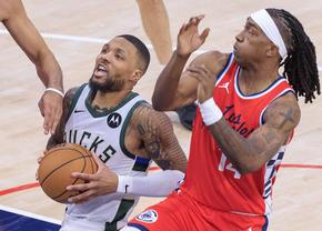 Damian Lillard a înscris 43 de puncte pentru victoria lui Milwaukee contra Philadelphiei